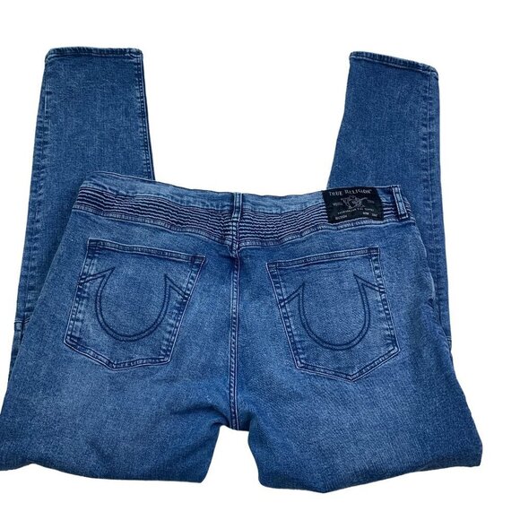 True Religion Rocco Relaxed Skinny Moto Jeans Men's Size 42 - Picture 3 of 10